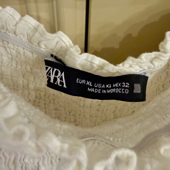 ZARA White Off-Shoulder LINEN Blouse size xl - Picture 5 of 5